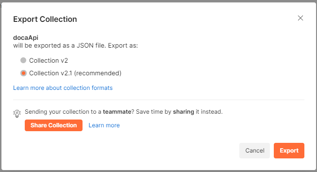 Postman - Export a Collection