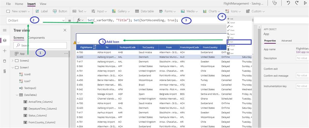 Power Apps - Build Search And Sorting To Column Header