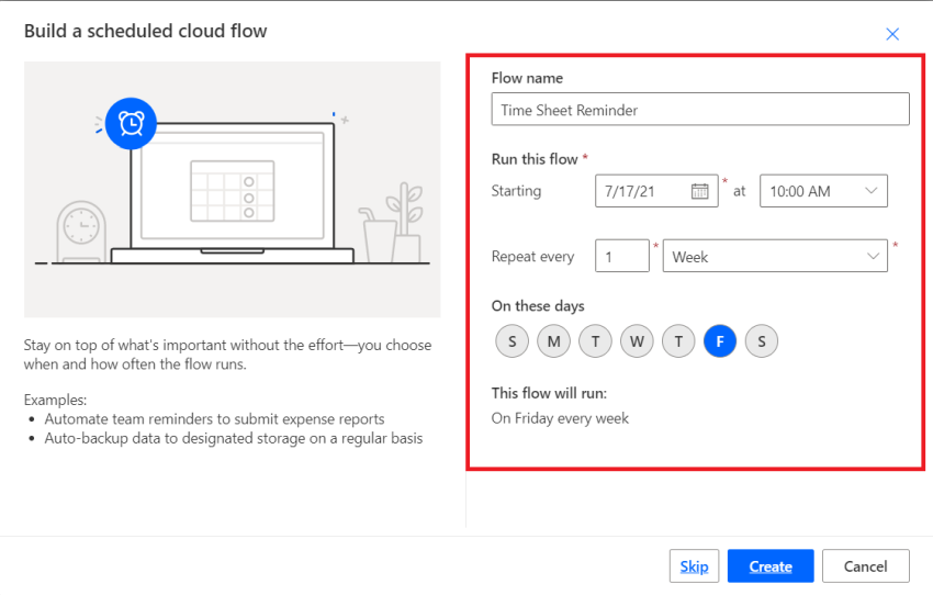 Power Automate - Scheduled Cloud Flow