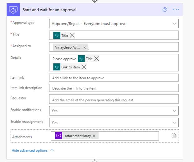 Power Automate Sending Attachments