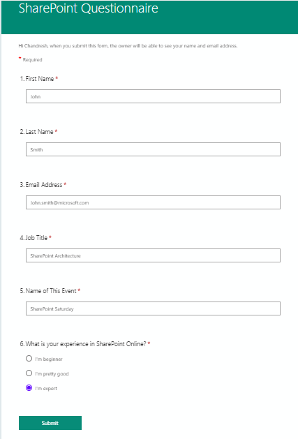 Power Automate With MS Forms, SharePoint And Teams