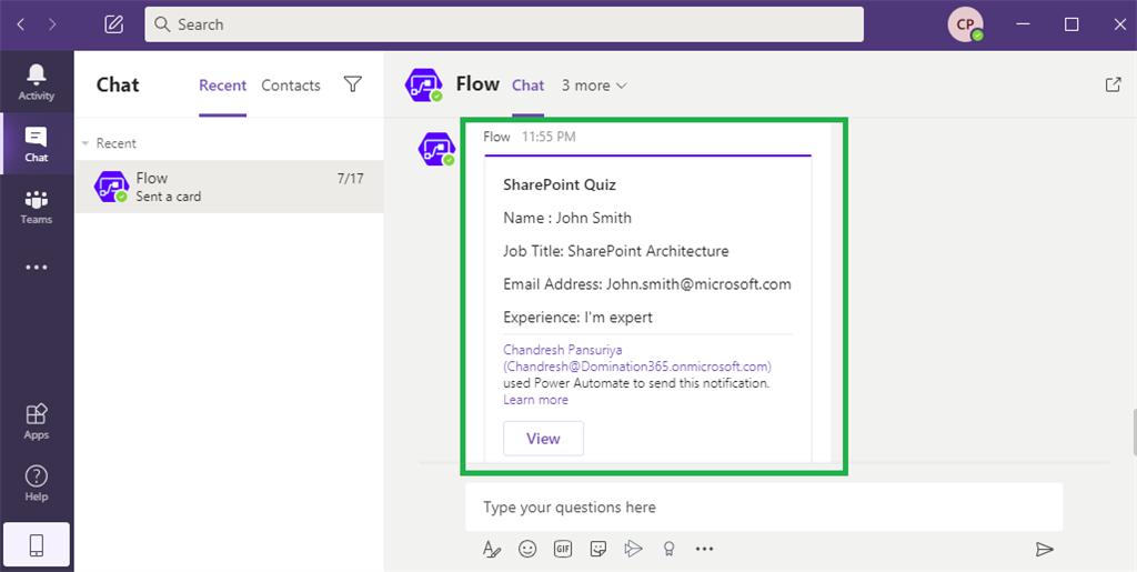 Power Automate With MS Forms, SharePoint And Teams