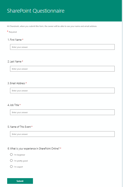 Power Automate With MS Forms, SharePoint And Teams