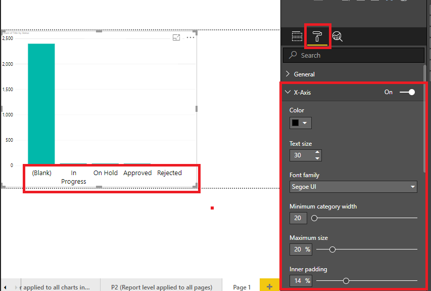 Power BI Axis, Data Labels And Page Level Formatting