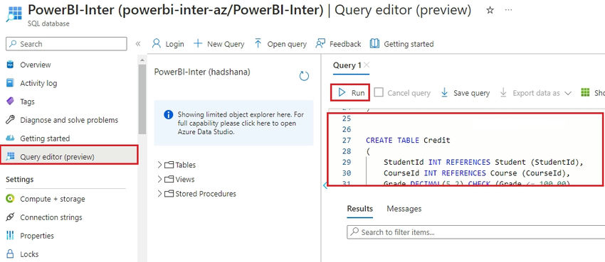 Power BI Integration with Azure
