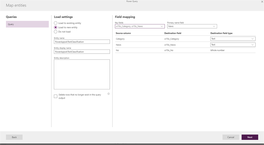 PowerApps AI - Text Classification