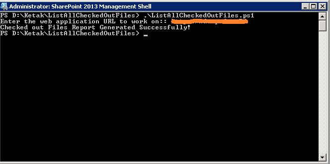 PowerShell Script To Get A List of All Checked - Out Files