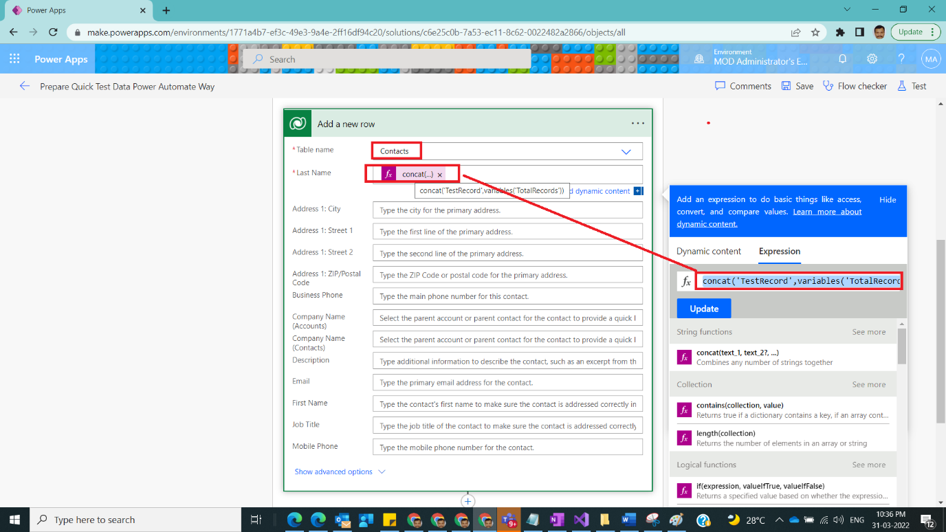 Prepare Quick Test Data Using Power Automate Figure 7