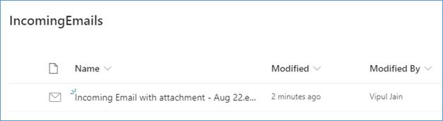 Process Incoming Emails in SharePoint Online using Azure Logic Apps