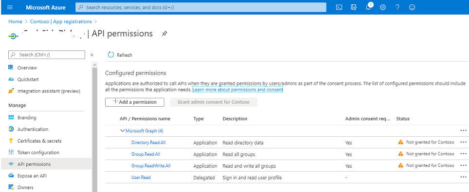 Providing Admin Consent To Azure Registered Application