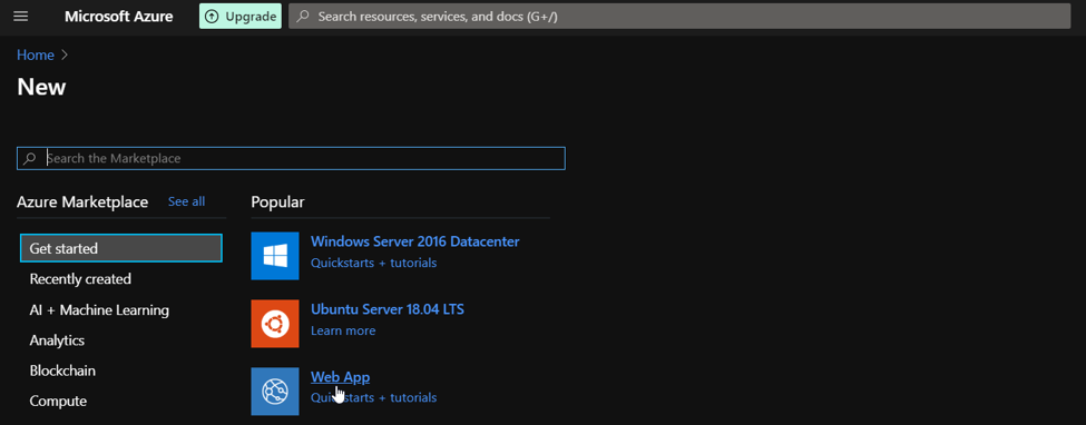 Publish .NET Core WebApp to Azure
