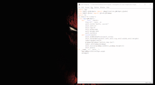 PyQt5 - Message Box And Load Image Source Example
