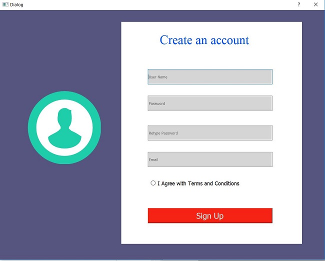 PyQt5 - Registration Form Source Example