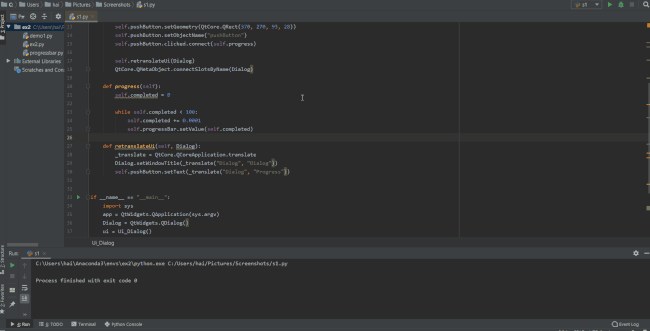 PyQt5 - Simple Demo Of Signal And Slot As Well As Progress Bar