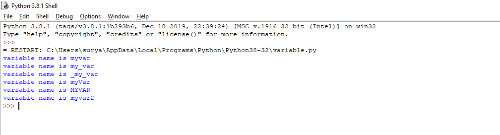 Python variables