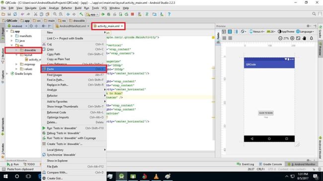 QR-Code Scanning Using Android Studio