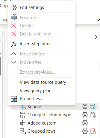 Folding Source steps