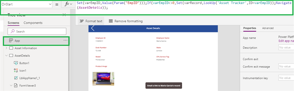 Query String In PowerApps URL