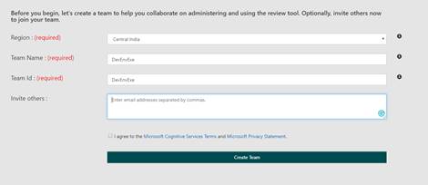 Quick Look Cognitive Service Content Moderator Web Application