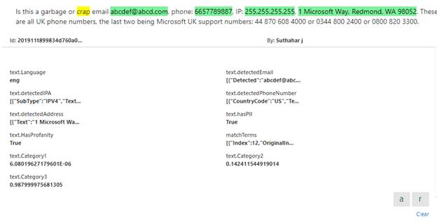Quick Look Cognitive Service Content Moderator Web Application
