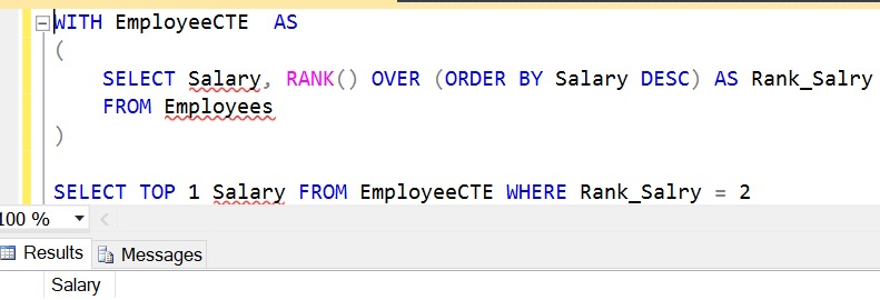 Rank and Dense_Rank Function in SQL Server image.
