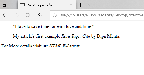 Rare Tags Of HTML 5