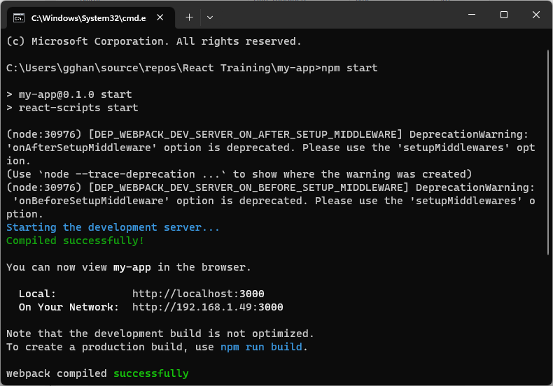 Compiling Application