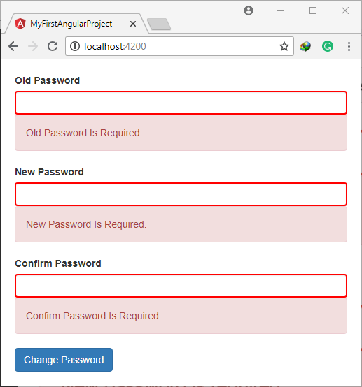 async validator for the old password