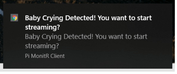 Real Time Baby Monitor Chrome Extension - Streaming from Raspberry PI Using SignalR And Cognitive Vision Service