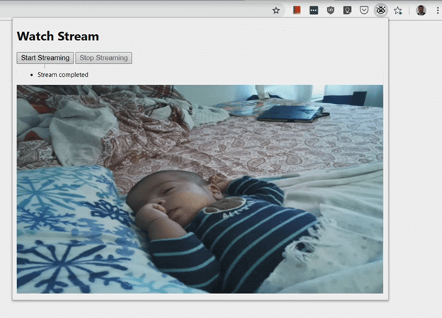 Real Time Baby Monitor Chrome Extension - Streaming from Raspberry PI Using SignalR And Cognitive Vision Service