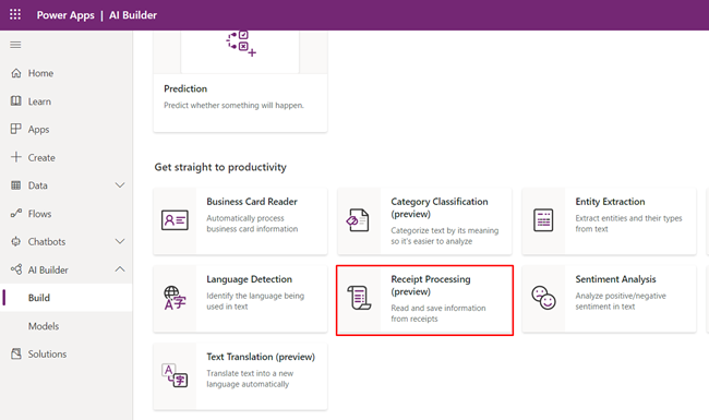 Receipt Processing Using AI Builder In PowerApps