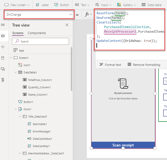 Receipt Processing Using AI Builder In PowerApps