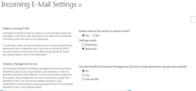 Receiving Emails Onto Document Library In SharePoint (On-Premise)