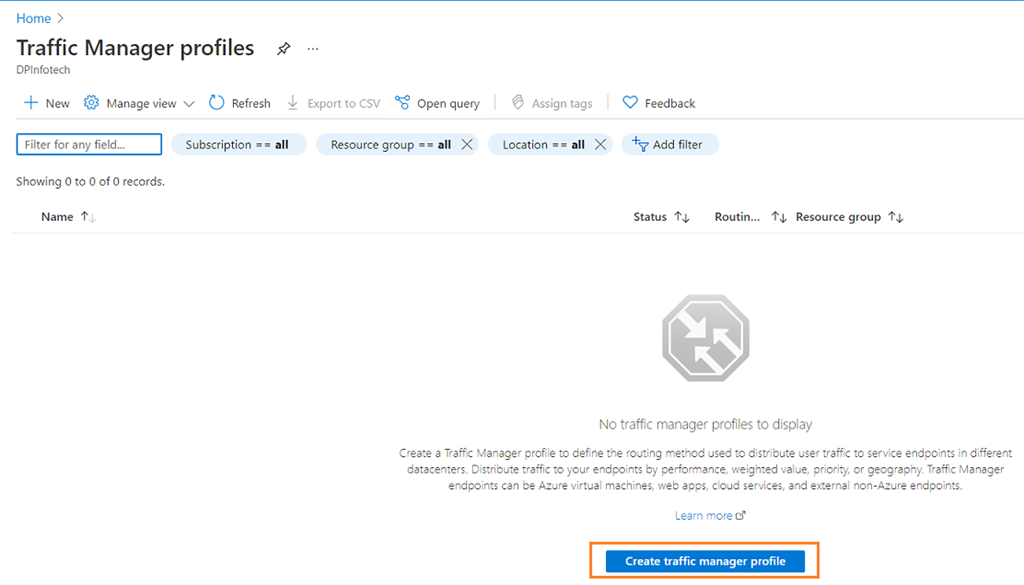 Redirecting Traffic Based On Priority Using Azure Traffic Manager
