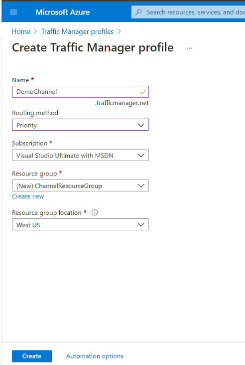 Redirecting Traffic Based On Priority Using Azure Traffic Manager