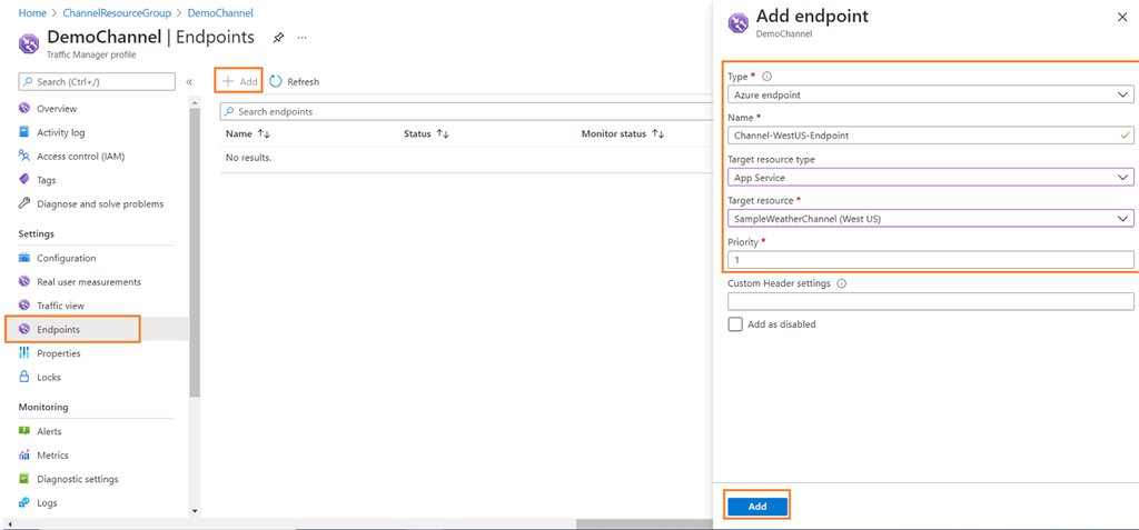 Redirecting Traffic Based On Priority Using Azure Traffic Manager