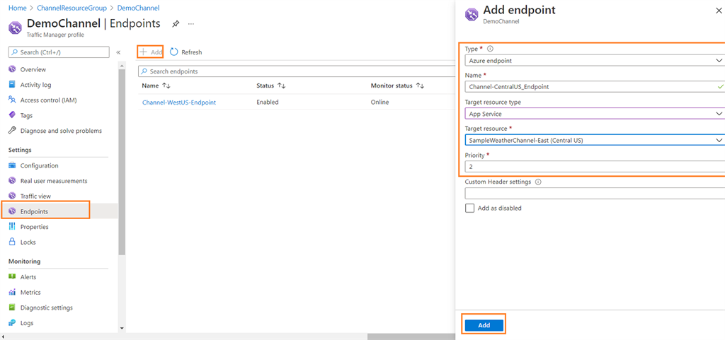 Redirecting Traffic Based On Priority Using Azure Traffic Manager