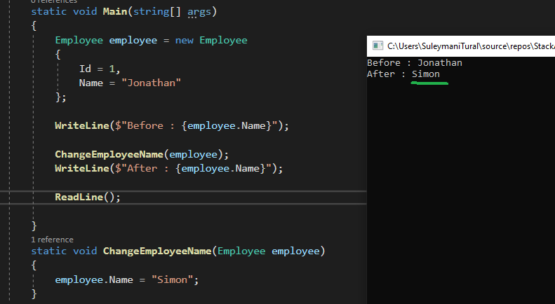 Reference types are not passed by reference