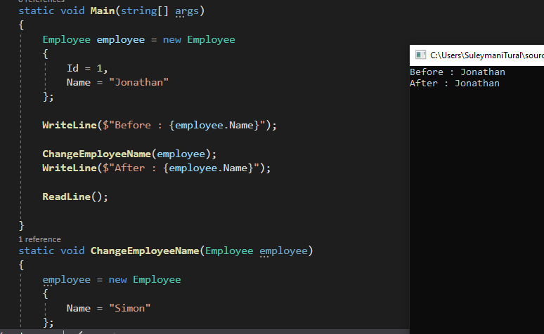 Reference types are not passed by reference