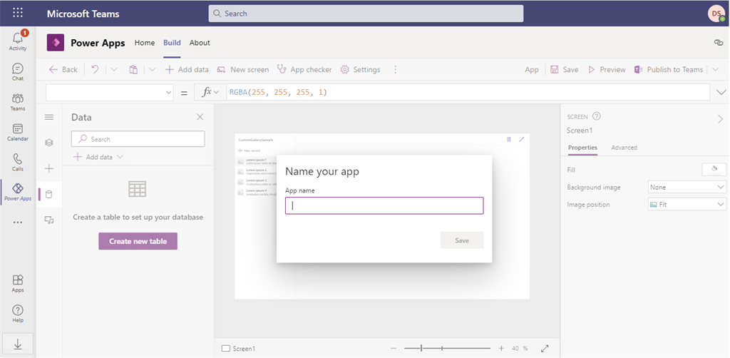 Relationship between tables in Dataverse using PowerApp from MS Team