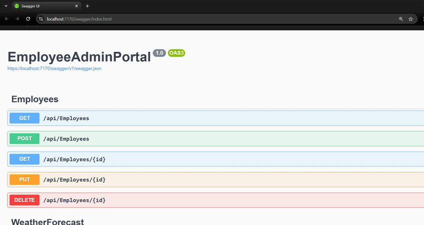 Employee admin portal