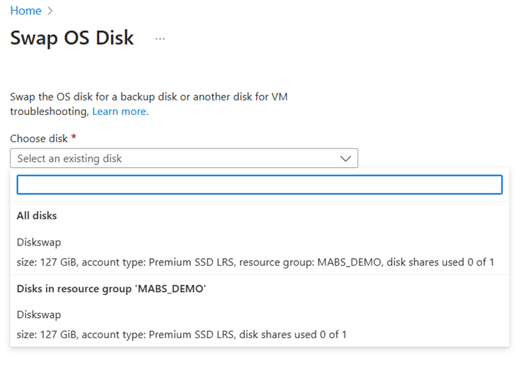 Swap OS Disk