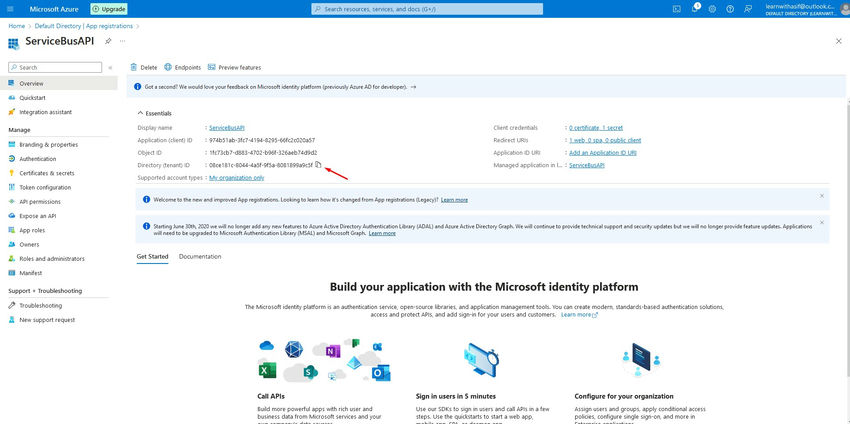 REST API to Send Messages to Azure Service Bus Topic Subscription