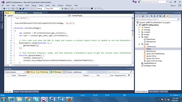 REST CRUD (Insert,Update,Delete,Get) Operations Using SharePoint Hosted ...
