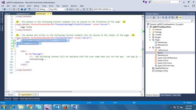 REST CRUD Operations Using SharePoint Hosted App Office 365 - Part Two