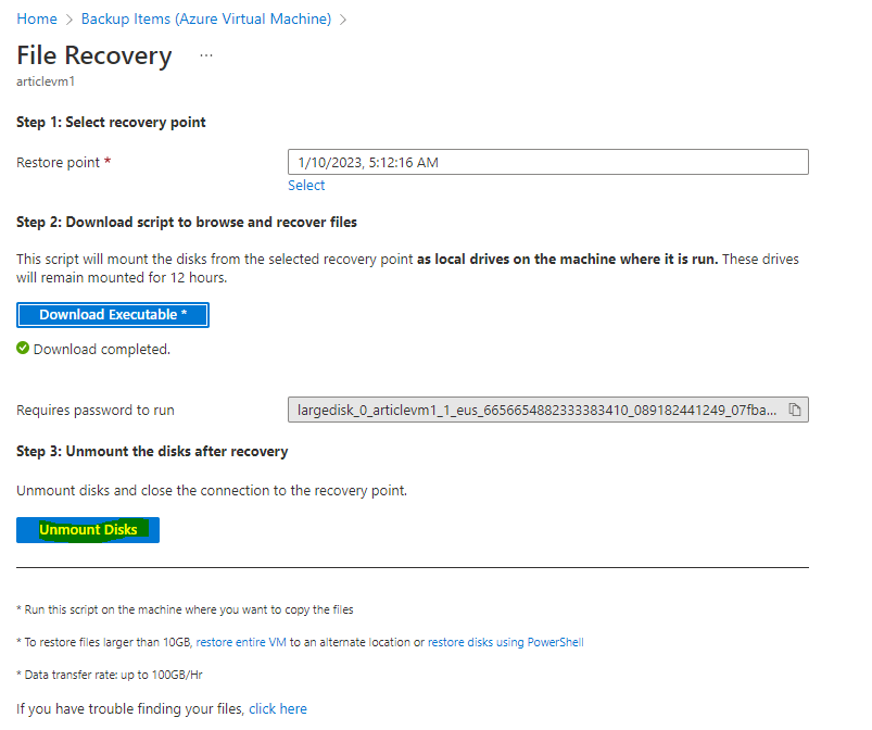 How to Restore either Data from a Virtual Server Hard drive, or the Entire Virtual Server, in any Region