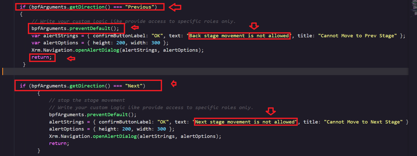 Restrict Manual Movement of Stages using JavaScript in BPF Figure 5