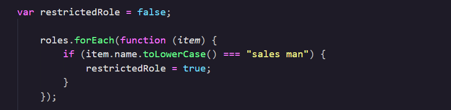 Restrict Stage Movement Based On Roles using JavaScript in BPF Figure 5