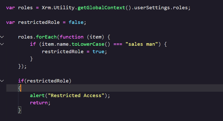 Restrict Stage Movement Based On Roles using JavaScript in BPF Figure 7