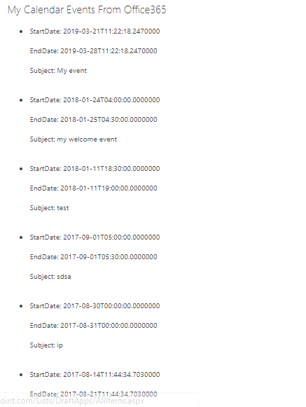 Retrieve Calendar Events Using Microsoft Graph API
